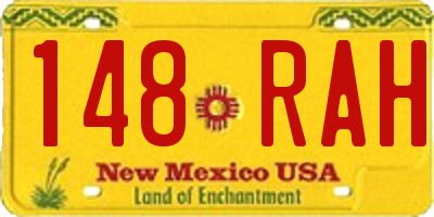 NM license plate 148RAH