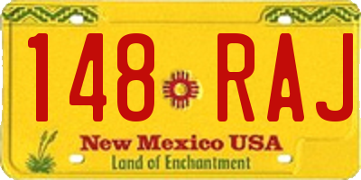 NM license plate 148RAJ