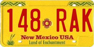 NM license plate 148RAK