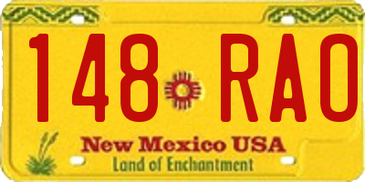 NM license plate 148RAO