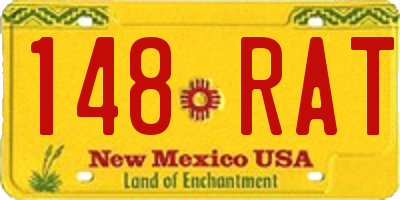 NM license plate 148RAT