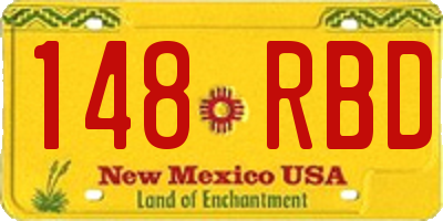 NM license plate 148RBD