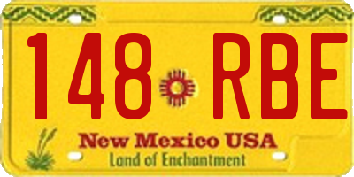 NM license plate 148RBE