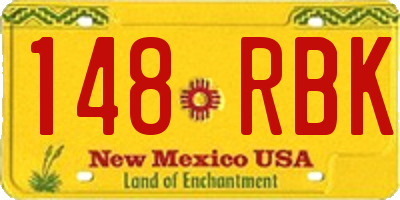 NM license plate 148RBK
