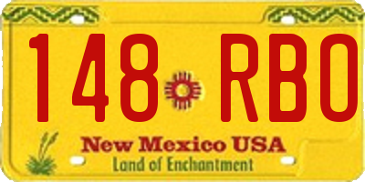 NM license plate 148RBO