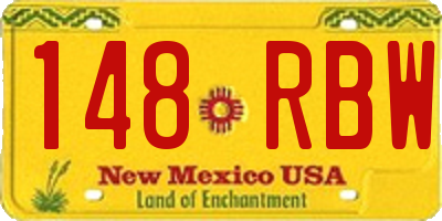 NM license plate 148RBW
