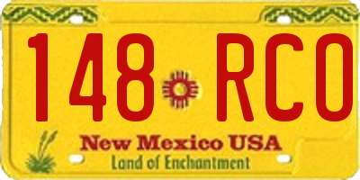 NM license plate 148RCO
