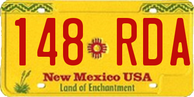 NM license plate 148RDA