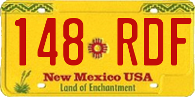 NM license plate 148RDF