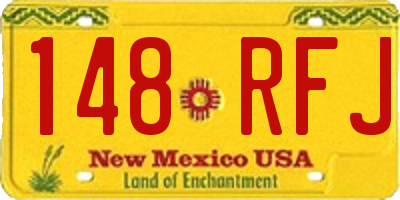 NM license plate 148RFJ