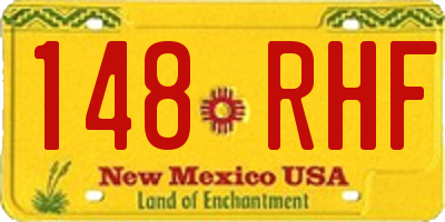 NM license plate 148RHF