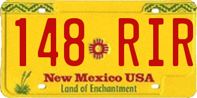 NM license plate 148RIR