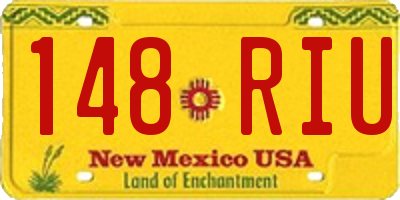 NM license plate 148RIU