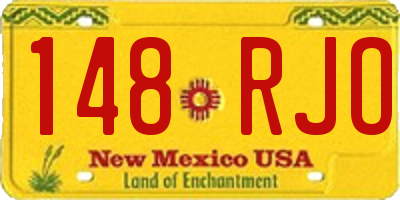 NM license plate 148RJO