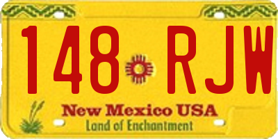 NM license plate 148RJW