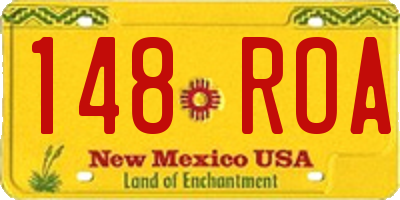 NM license plate 148ROA