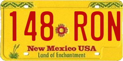 NM license plate 148RON