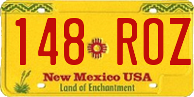 NM license plate 148ROZ