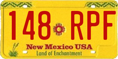 NM license plate 148RPF