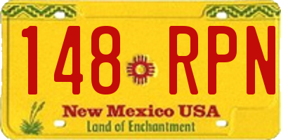 NM license plate 148RPN