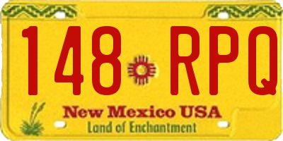 NM license plate 148RPQ