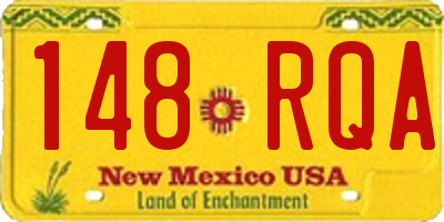 NM license plate 148RQA