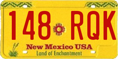 NM license plate 148RQK
