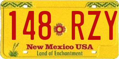 NM license plate 148RZY