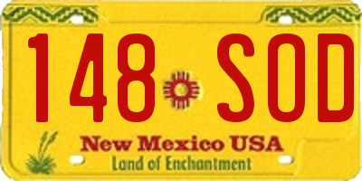 NM license plate 148SOD