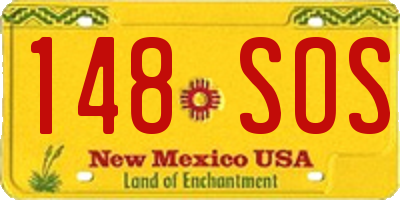 NM license plate 148SOS