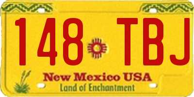 NM license plate 148TBJ