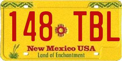 NM license plate 148TBL