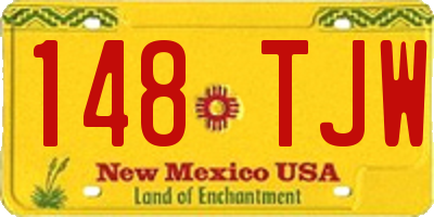 NM license plate 148TJW