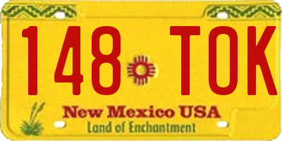 NM license plate 148TOK