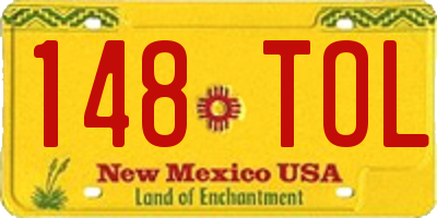 NM license plate 148TOL