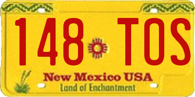 NM license plate 148TOS