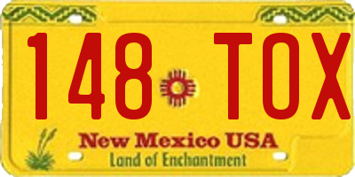 NM license plate 148TOX