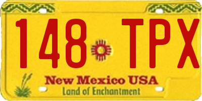 NM license plate 148TPX