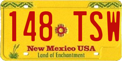 NM license plate 148TSW