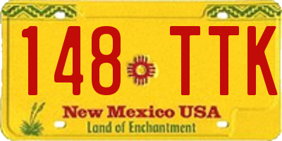 NM license plate 148TTK