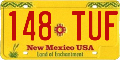 NM license plate 148TUF
