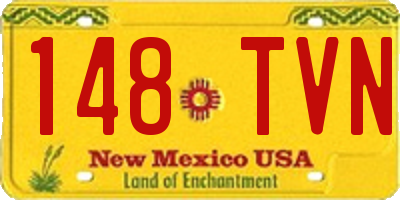 NM license plate 148TVN