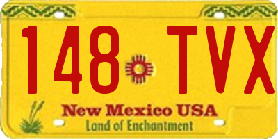 NM license plate 148TVX