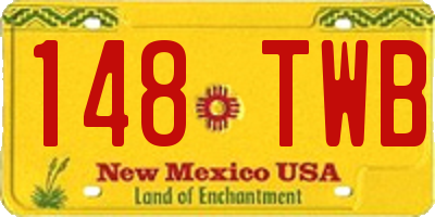 NM license plate 148TWB