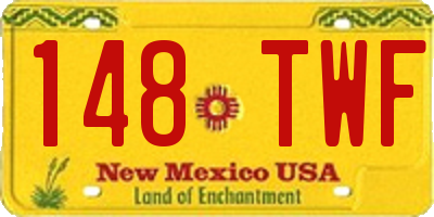 NM license plate 148TWF