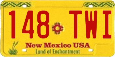 NM license plate 148TWI