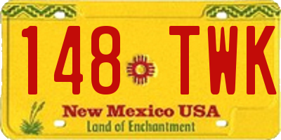 NM license plate 148TWK