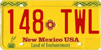 NM license plate 148TWL