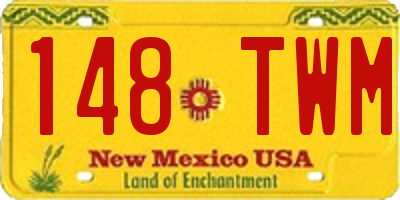 NM license plate 148TWM