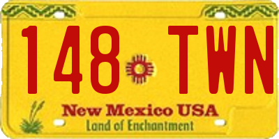 NM license plate 148TWN